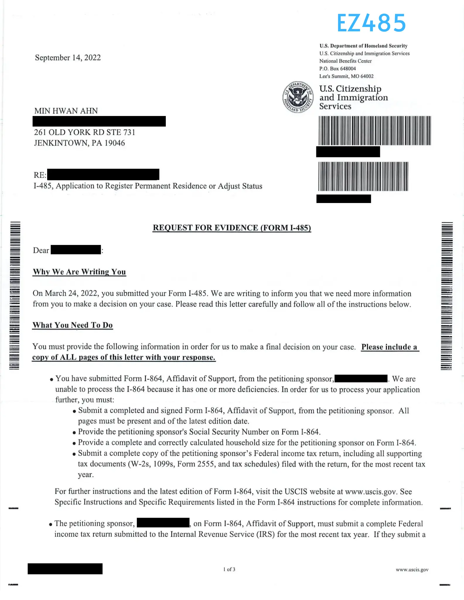 2023 Ultimate RFE Guide: RFE Sample and Response Cover Letter Template -  EZ485